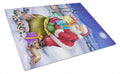 Christmas Santa Claus with Rabbits Cutting Board Tempered Glass Kitchen Cutting Surface, Heat Resistant Chopping, Non-Slip Feet, Food Prep & Serving