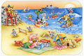 Animals Swimming at the Beach Cutting Board Tempered Glass Kitchen Cutting Surface, Heat Resistant Chopping, Non-Slip Feet, Food Prep & Serving