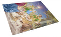 Christmas Nativity with Wise Men Cutting Board Tempered Glass Kitchen Cutting Surface, Heat Resistant Chopping, Non-Slip Feet, Food Prep & Serving