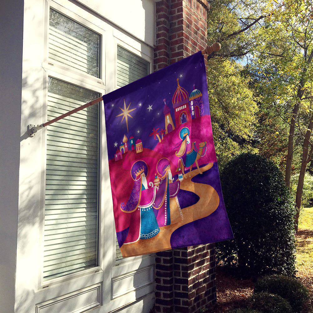 Christmas Wise Men in Purple House Flag 28x40 Porch Sleeve Pole Decorative Outside Yard Banner Artwork Wall Hanging, Polyester