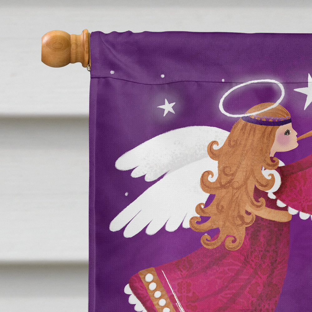 Christmas Angels in Purple House Flag 28x40 Porch Sleeve Pole Decorative Outside Yard Banner Artwork Wall Hanging, Polyester