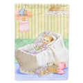 New Baby in Crib House Flag 28x40 Porch Sleeve Pole Decorative Outside Yard Banner Artwork Wall Hanging, Polyester