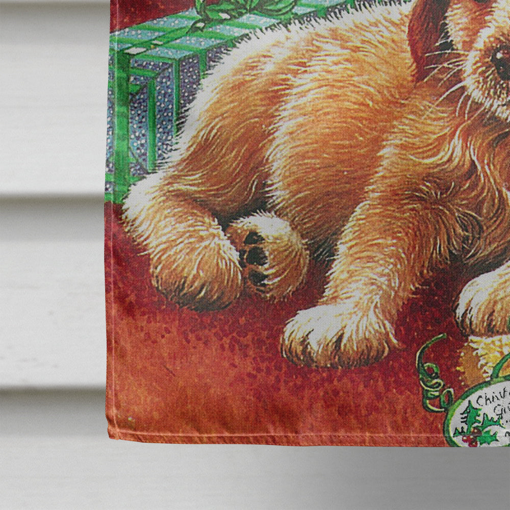 Christmas Puppy House Flag 28x40 Porch Sleeve Pole Decorative Outside Yard Banner Artwork Wall Hanging, Polyester