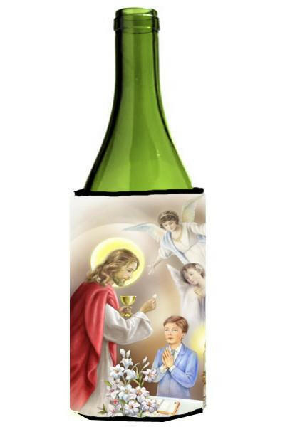 First Communion Boy Wine Bottle Hugger Gift Sleeve for Standard 750 ml Bottles, Insulated Reusable Also Fits Mini Shot & Pint Bottles