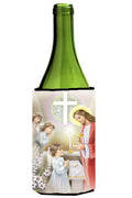 First Communion Girl Wine Bottle Hugger Gift Sleeve for Standard 750 ml Bottles, Insulated Reusable Also Fits Mini Shot & Pint Bottles