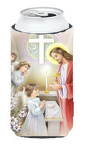 First Communion Girl Tall Boy Hugger Can Cooler Sleeve Machine Washable Drink Collapsible Insulator Beverage Insulated Holder