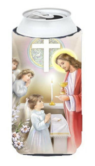First Communion Girl Tall Boy Hugger Can Cooler Sleeve Machine Washable Drink Collapsible Insulator Beverage Insulated Holder