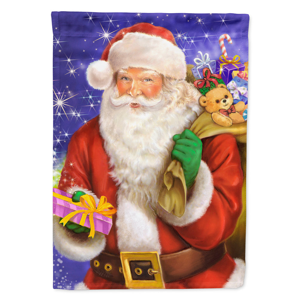 Christmas Santa Claus Ready to Work House Flag 28x40 Porch Sleeve Pole Decorative Outside Yard Banner Artwork Wall Hanging, Polyester