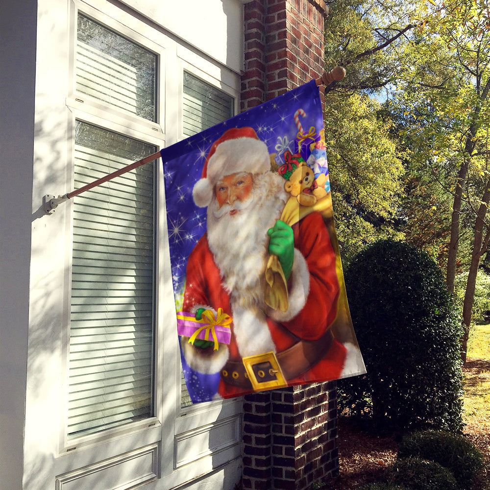 Christmas Santa Claus Ready to Work House Flag 28x40 Porch Sleeve Pole Decorative Outside Yard Banner Artwork Wall Hanging, Polyester