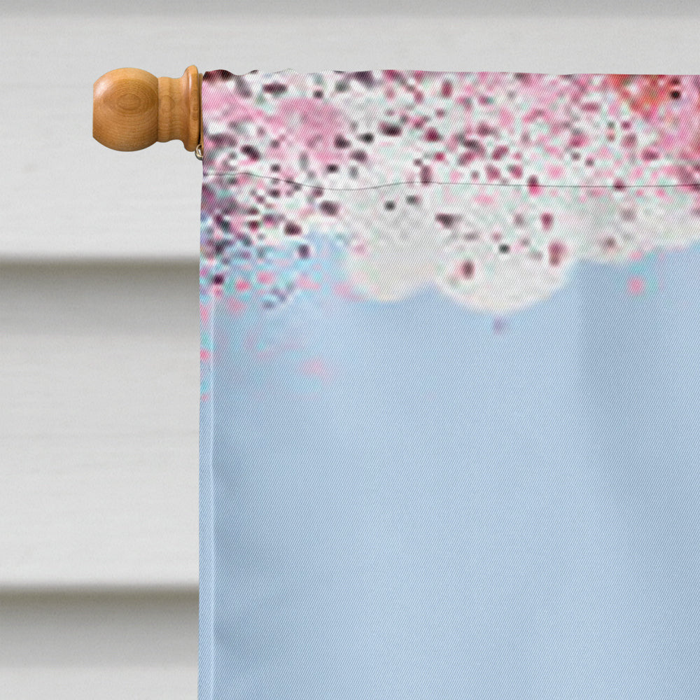 Bull under the Tree House Flag 28x40 Porch Sleeve Pole Decorative Outside Yard Banner Artwork Wall Hanging, Polyester