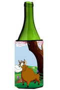 Bull under the Tree Wine Bottle Hugger Gift Sleeve for Standard 750 ml Bottles, Insulated Reusable Also Fits Mini Shot & Pint Bottles