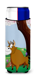 Bull under the Tree Slim Can Hugger , Insulated Foam Hugger for 12 oz Slim Cans, Beer Bottles & Water Bottles, Printed in USA