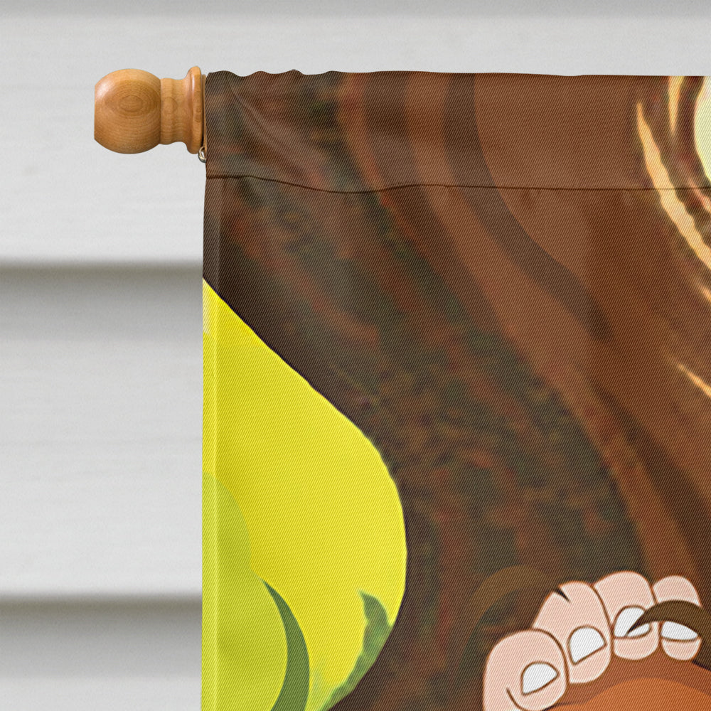 Monkey under the Tree House Flag 28x40 Porch Sleeve Pole Decorative Outside Yard Banner Artwork Wall Hanging, Polyester