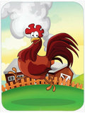 Rooster Chicken on the Run Mouse Pad, Heat Resistant Trivet Hot Pad , Non Slip Rubber Desk Mat, Kitchen Counter Protector, Home Office Decor Gift