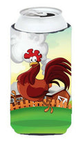 Rooster Chicken on the Run Tall Boy Hugger Can Cooler Sleeve Machine Washable Drink Collapsible Insulator Beverage Insulated Holder