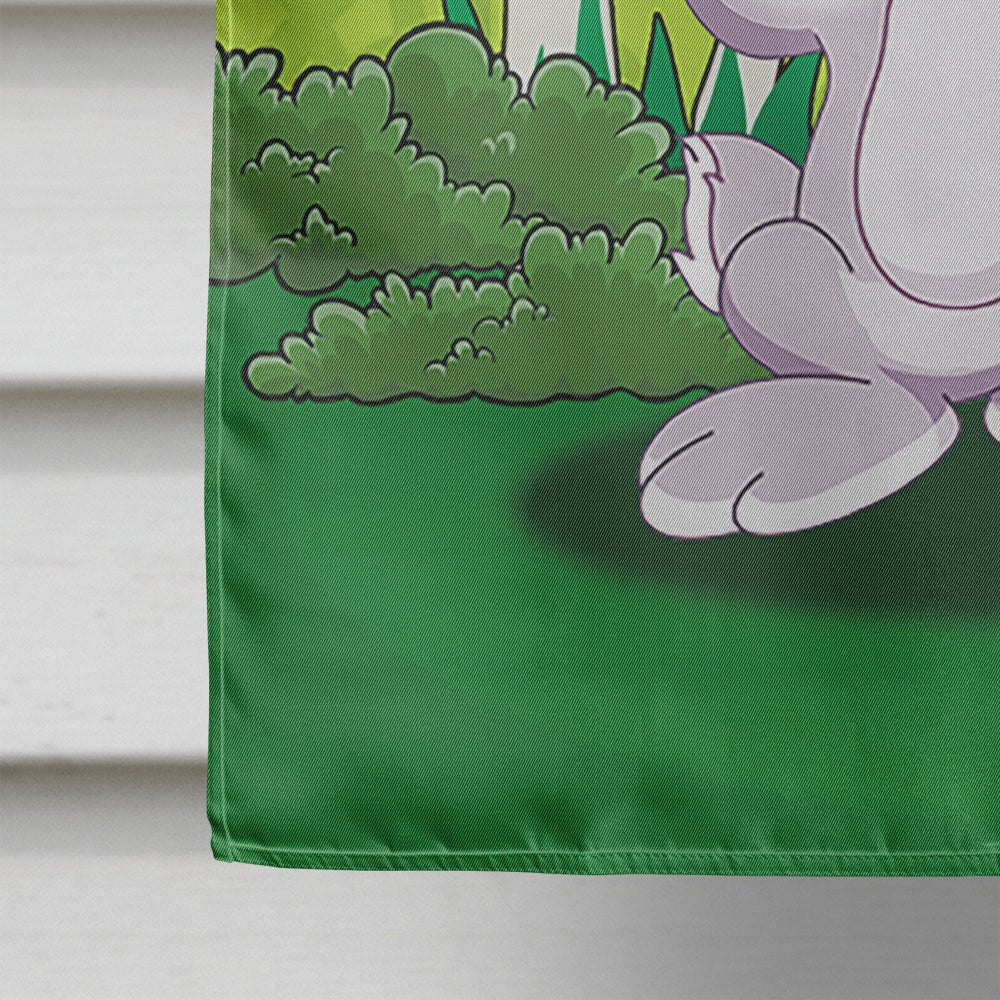 Bunny Rabbit in Mushrooms House Flag 28x40 Porch Sleeve Pole Decorative Outside Yard Banner Artwork Wall Hanging, Polyester
