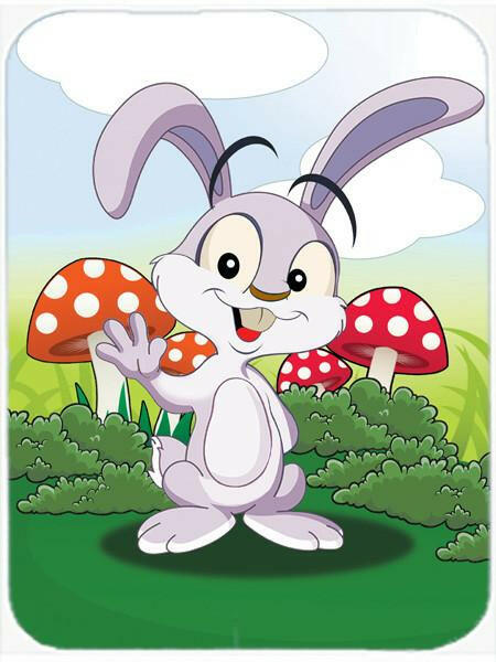 Bunny Rabbit in Mushrooms Mouse Pad, Heat Resistant Trivet Hot Pad , Non Slip Rubber Desk Mat, Kitchen Counter Protector, Home Office Decor Gift