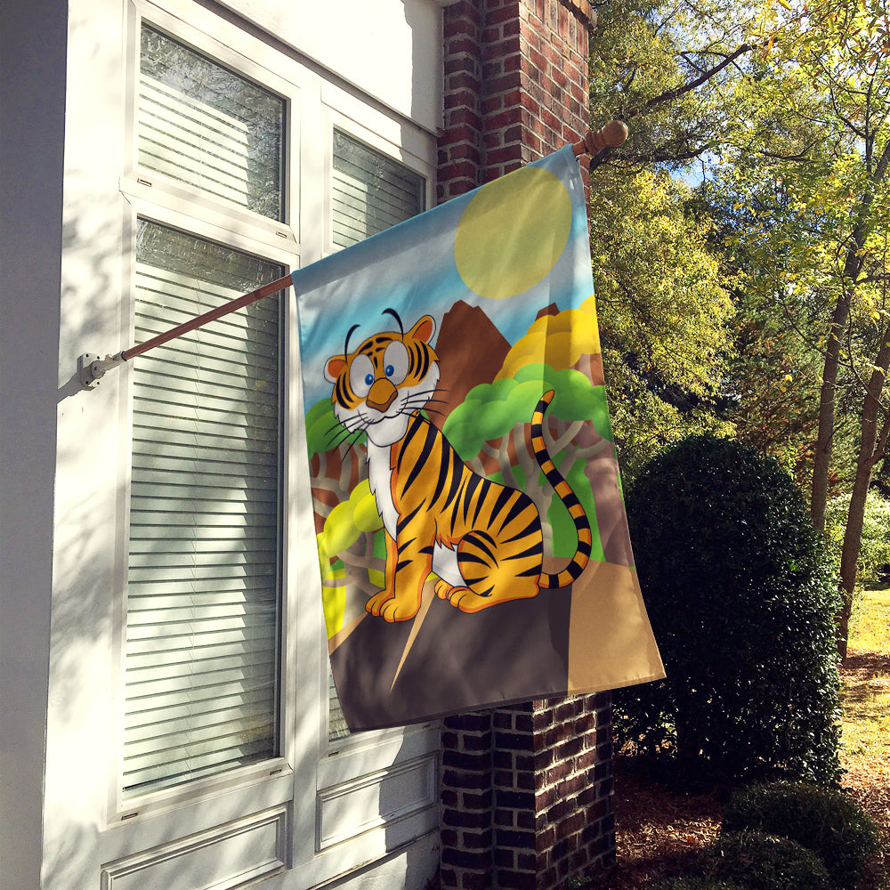 Tiger House Flag 28x40 Porch Sleeve Pole Decorative Outside Yard Banner Artwork Wall Hanging, Polyester