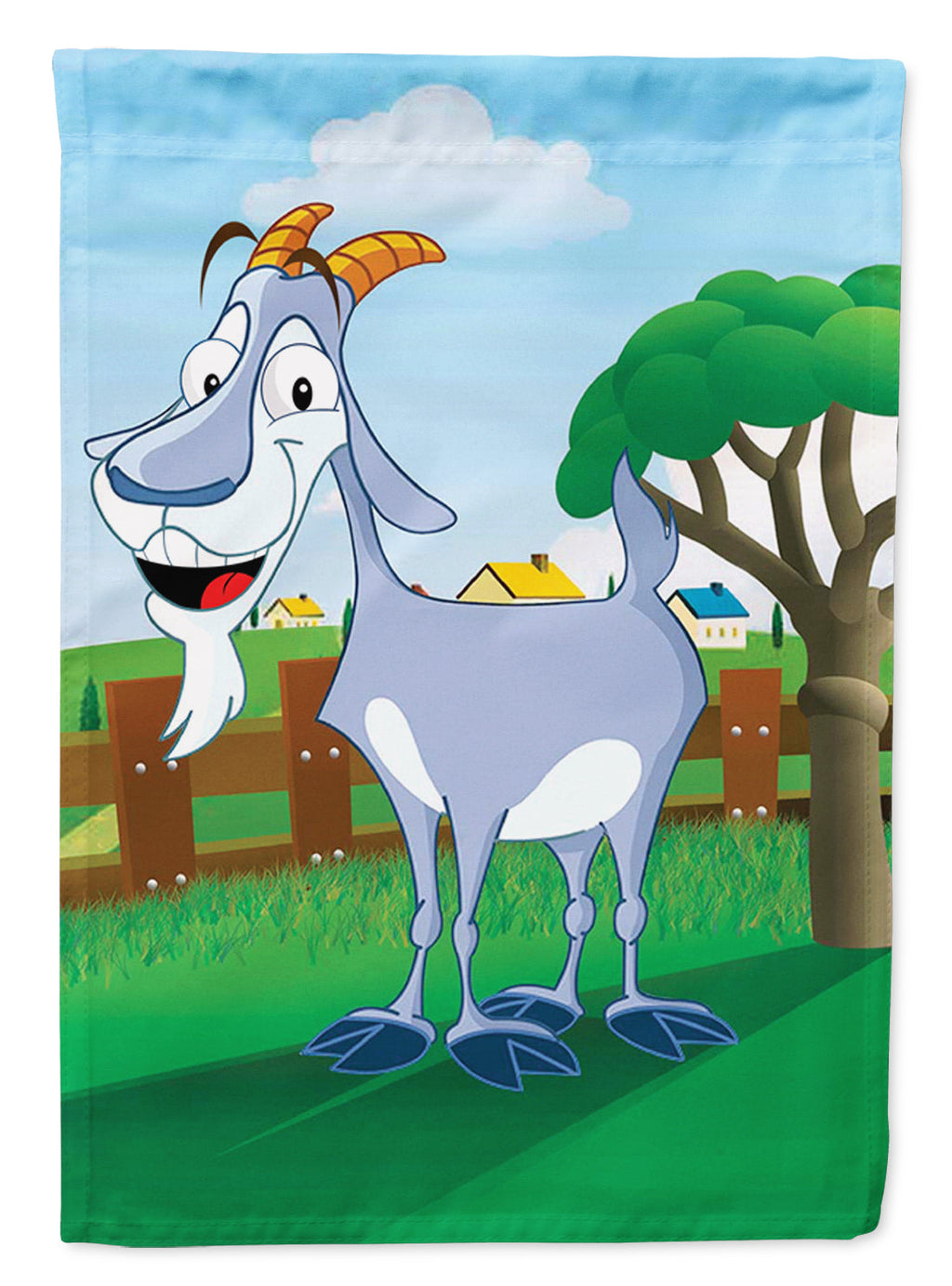 Billy the Goat House Flag 28x40 Porch Sleeve Pole Decorative Outside Yard Banner Artwork Wall Hanging, Polyester