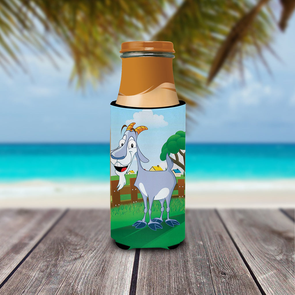 Billy the Goat Slim Can Hugger , Insulated Foam Hugger for 12 oz Slim Cans, Beer Bottles & Water Bottles, Printed in USA