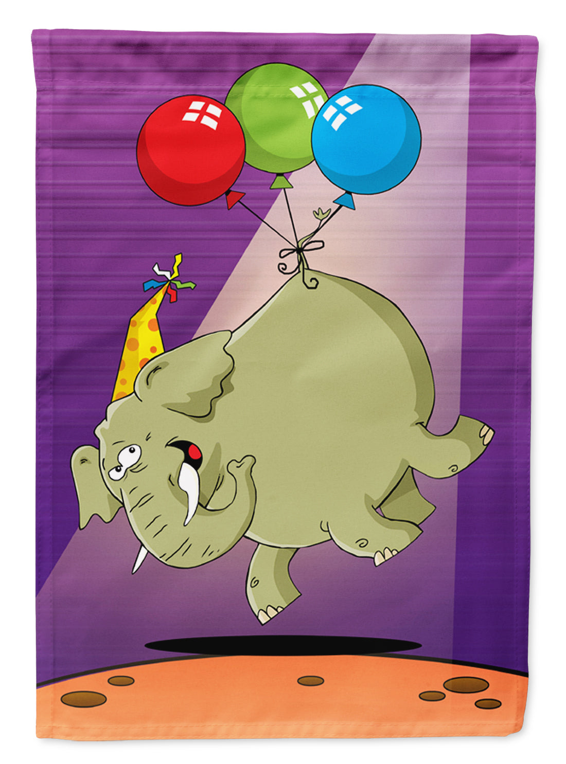 Happy Birthday Elephant House Flag 28x40 Porch Sleeve Pole Decorative Outside Yard Banner Artwork Wall Hanging, Polyester