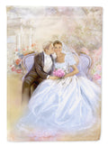 Wedding Couple Kiss House Flag 28x40 Porch Sleeve Pole Decorative Outside Yard Banner Artwork Wall Hanging, Polyester