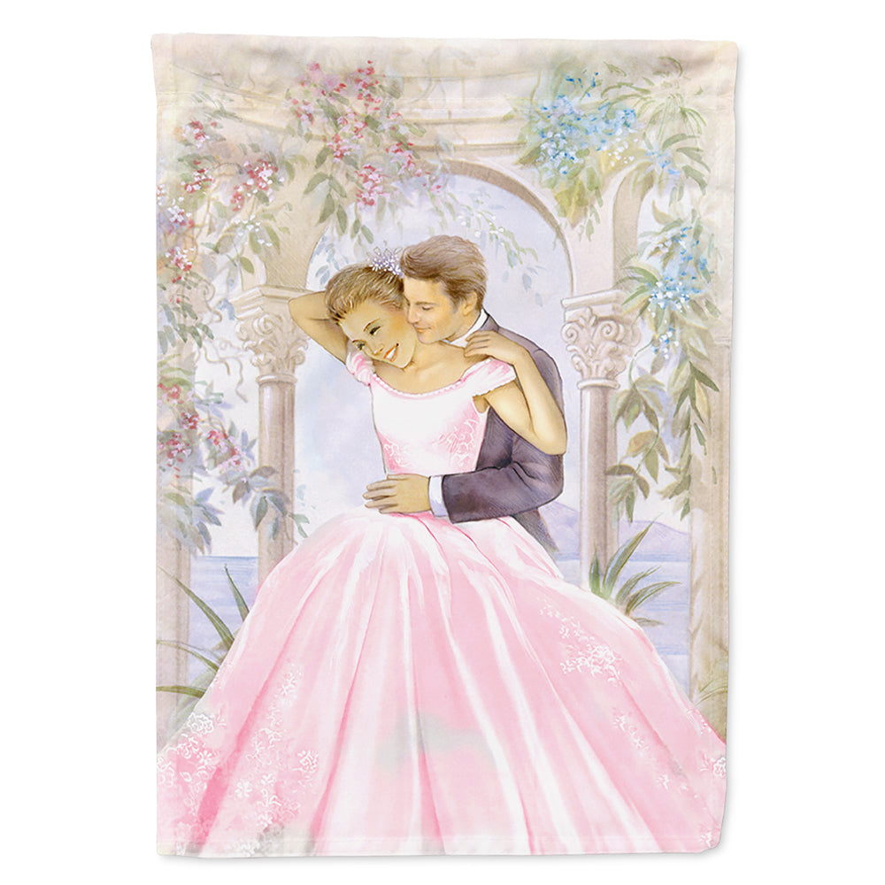 Romantic Couple Kiss House Flag 28x40 Porch Sleeve Pole Decorative Outside Yard Banner Artwork Wall Hanging, Polyester