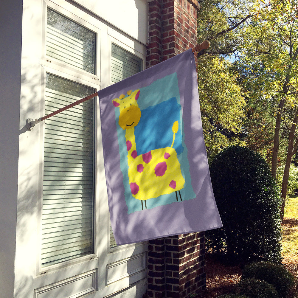 Giraffe House Flag 28x40 Porch Sleeve Pole Decorative Outside Yard Banner Artwork Wall Hanging, Polyester