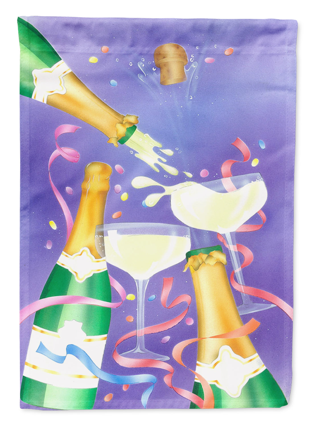Celebrate New Years Toast House Flag 28x40 Porch Sleeve Pole Decorative Outside Yard Banner Artwork Wall Hanging, Polyester
