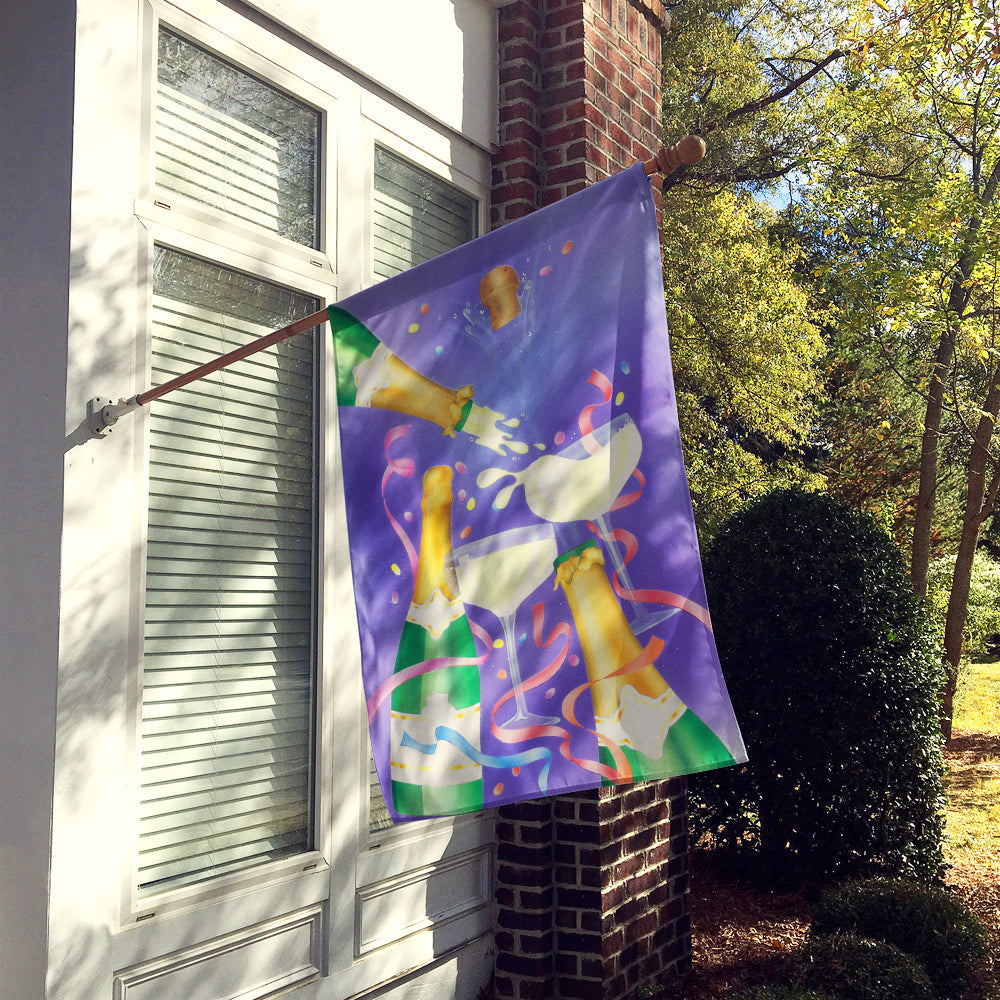 Celebrate New Years Toast House Flag 28x40 Porch Sleeve Pole Decorative Outside Yard Banner Artwork Wall Hanging, Polyester
