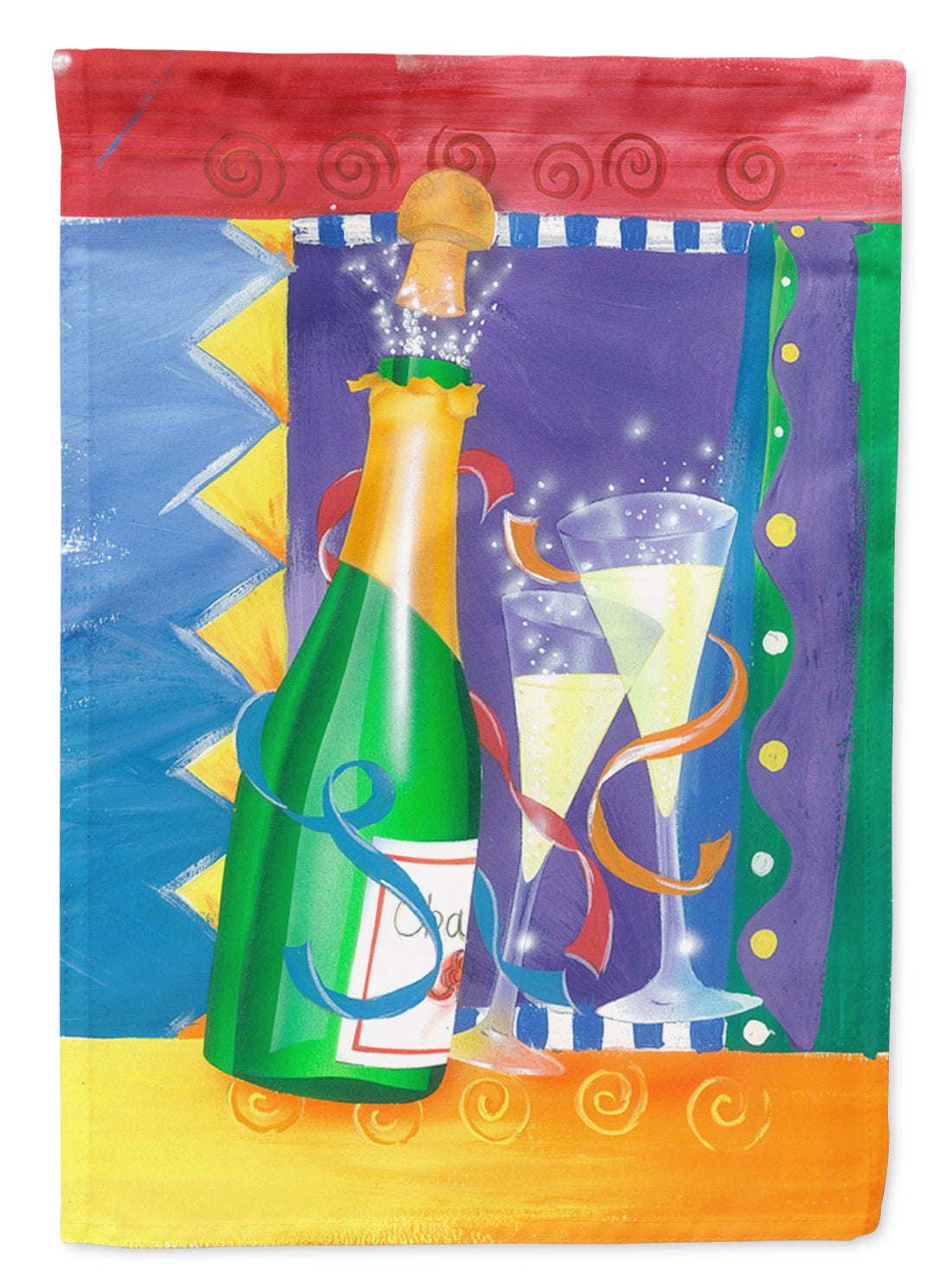 New Years Celebration Toast House Flag 28x40 Porch Sleeve Pole Decorative Outside Yard Banner Artwork Wall Hanging, Polyester