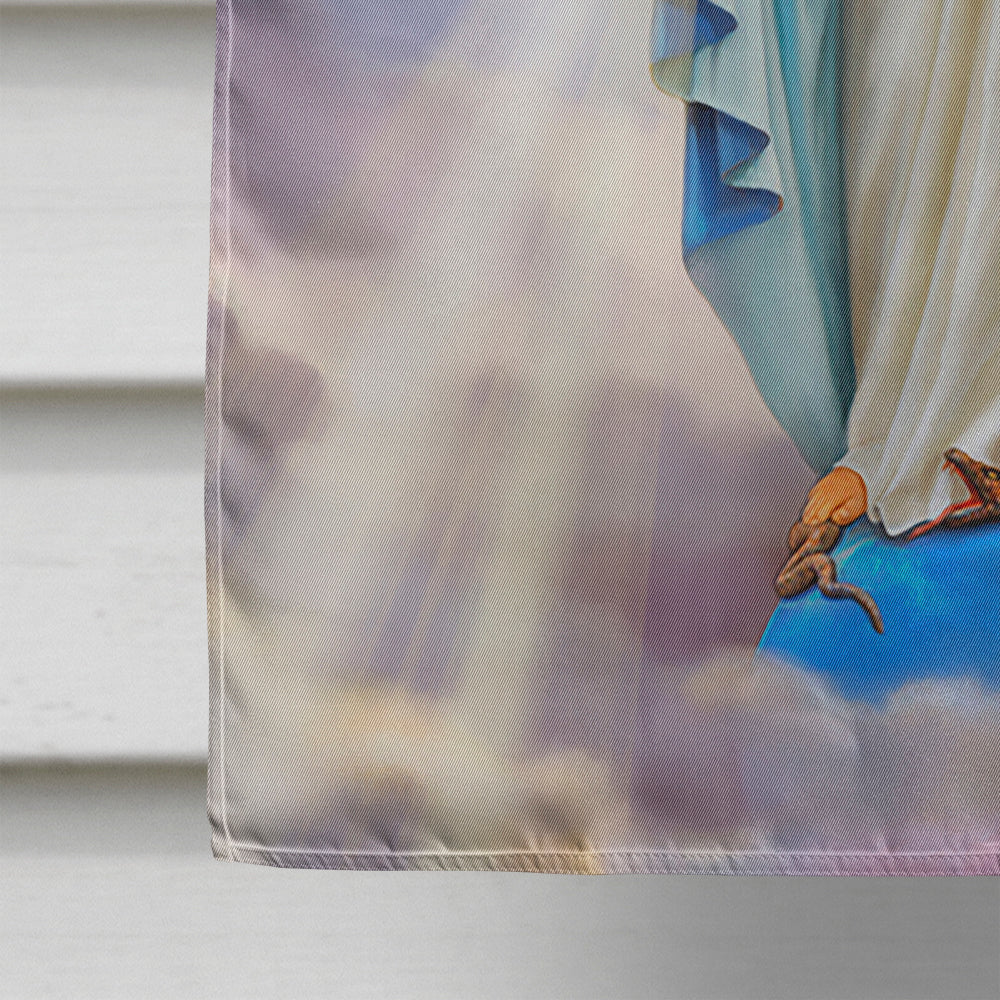 Religious Blessed Virgin Mother Mary House Flag 28x40 Porch Sleeve Pole Decorative Outside Yard Banner Artwork Wall Hanging, Polyester