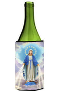 Religious Blessed Virgin Mother Mary Wine Bottle Hugger Gift Sleeve for Standard 750 ml Bottles, Insulated Reusable Also Fits Mini Shot & Pint Bottles