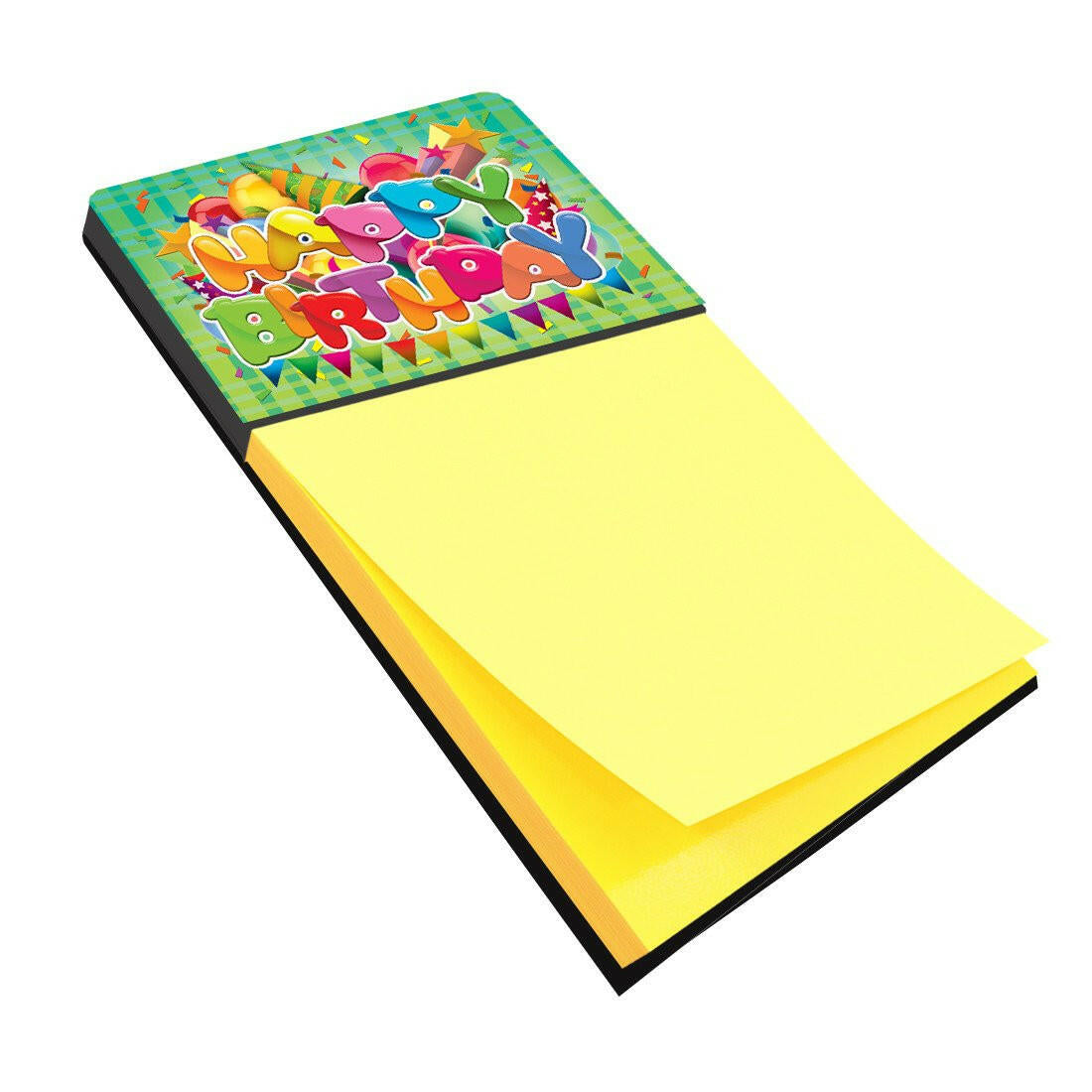 Happy Birthday Watercolor Sticky Note Holder Refillable Dispenser Desk Accessory 3x3 Pad Gift