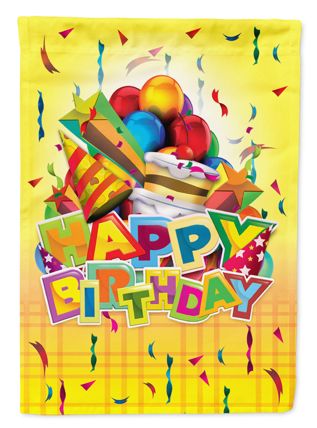 Happy Birthday Party House Flag 28x40 Porch Sleeve Pole Decorative Outside Yard Banner Artwork Wall Hanging, Polyester