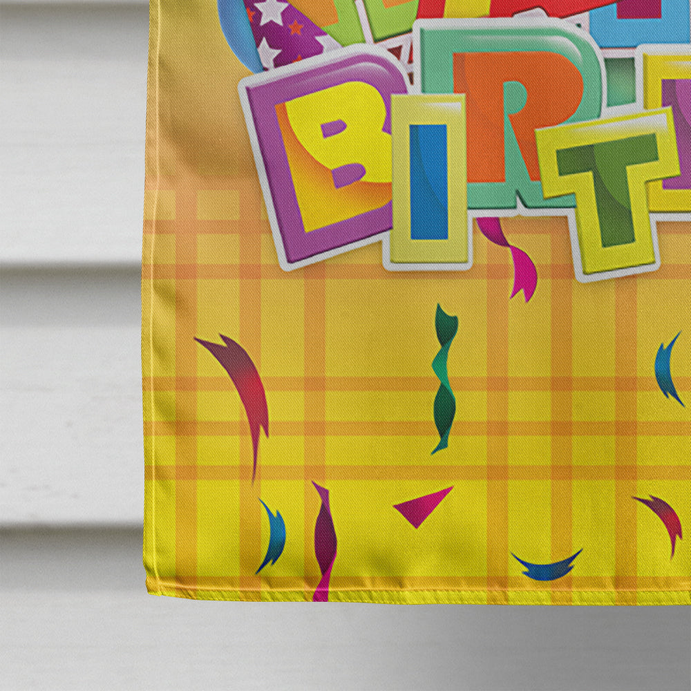 Happy Birthday Party House Flag 28x40 Porch Sleeve Pole Decorative Outside Yard Banner Artwork Wall Hanging, Polyester