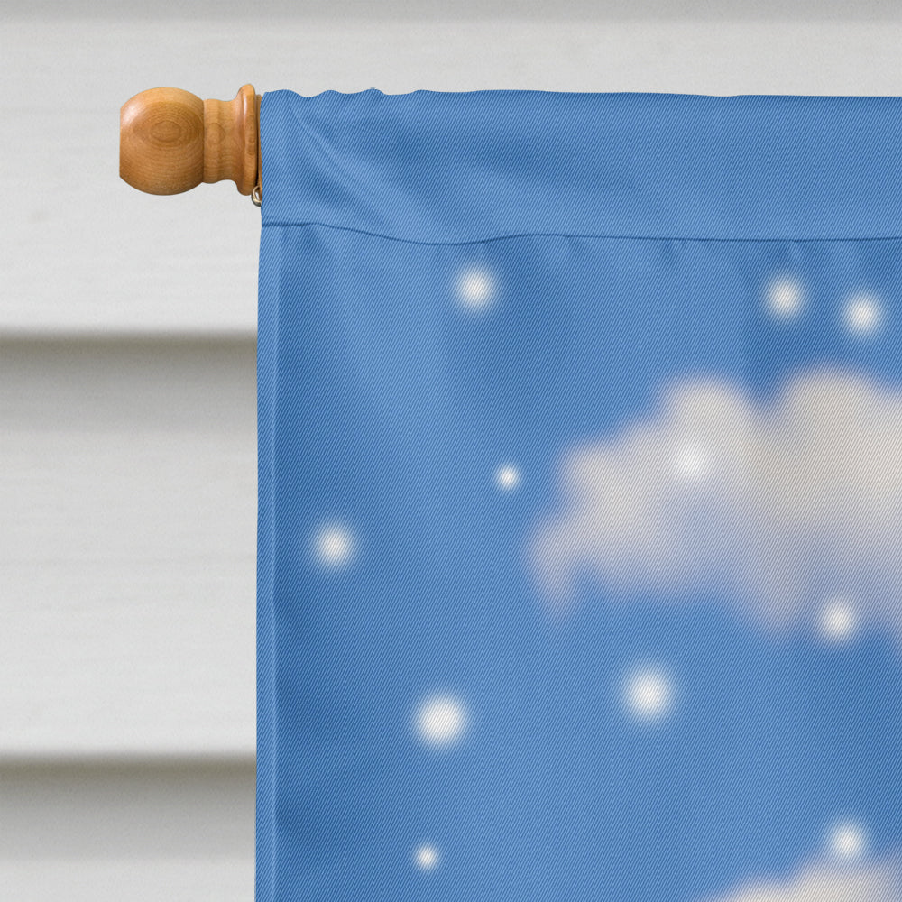 Christmas Santa Claus on a Motorcycle House Flag 28x40 Porch Sleeve Pole Decorative Outside Yard Banner Artwork Wall Hanging, Polyester