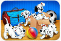 Dalmatians playing ball Cutting Board Tempered Glass Kitchen Cutting Surface, Heat Resistant Chopping, Non-Slip Feet, Food Prep & Serving