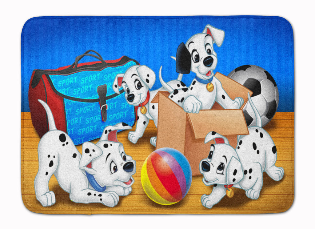 Dalmatians playing ball Memory Foam Kitchen Mat Machine Washable Anti-Fatigue Cushion Comfort Bath or Kitchen Rug