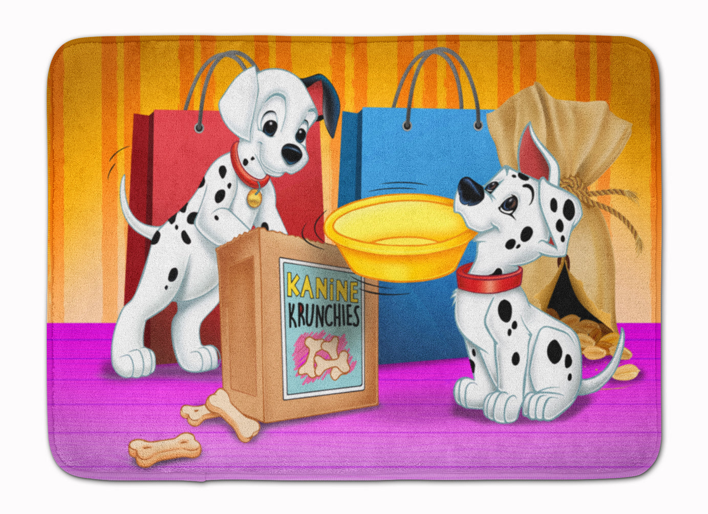 Dalmatians Snack Time Memory Foam Kitchen Mat Machine Washable Anti-Fatigue Cushion Comfort Bath or Kitchen Rug