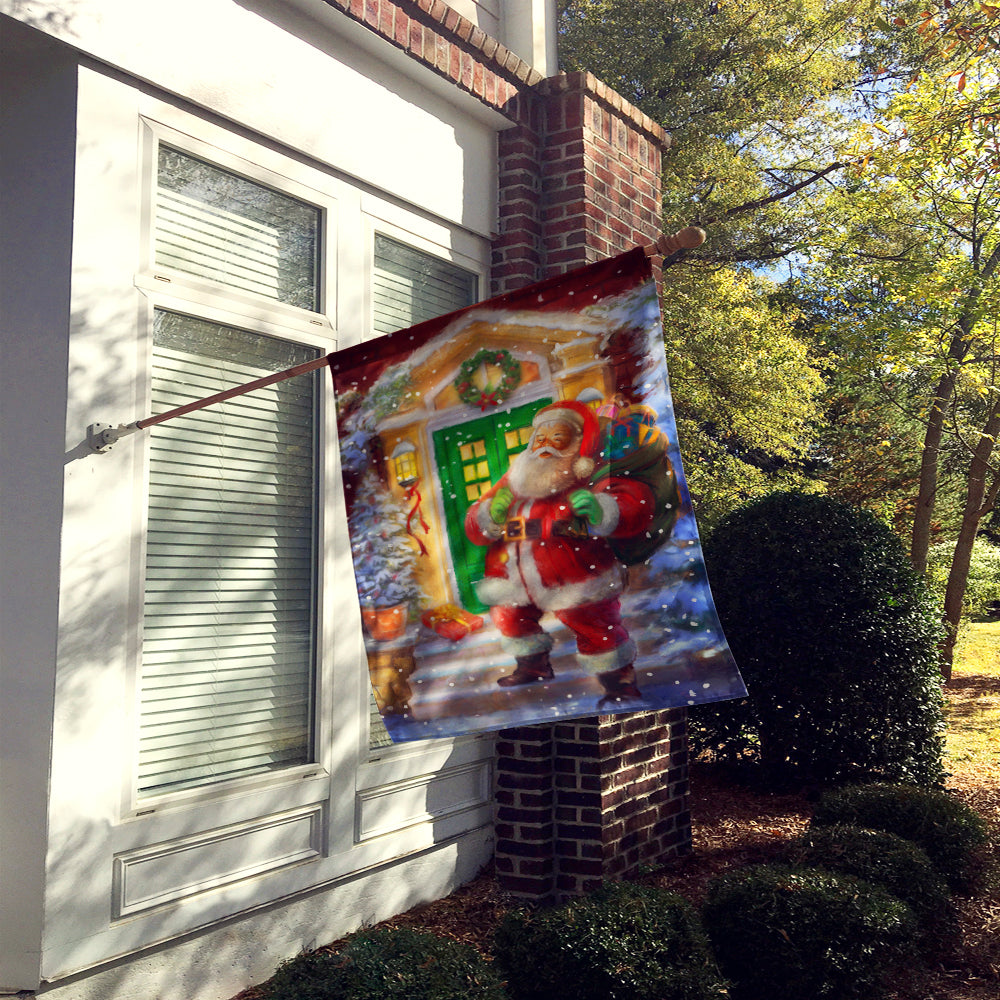 Santa Claus with Christmas Gifts House Flag 28x40 Porch Sleeve Pole Decorative Outside Yard Banner Artwork Wall Hanging, Polyester