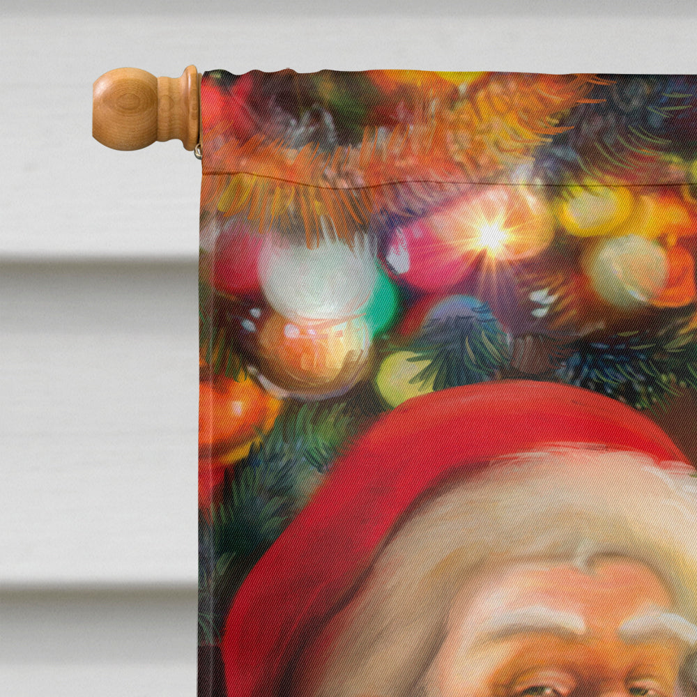 Santa Claus checking his Christmas list House Flag 28x40 Porch Sleeve Pole Decorative Outside Yard Banner Artwork Wall Hanging, Polyester