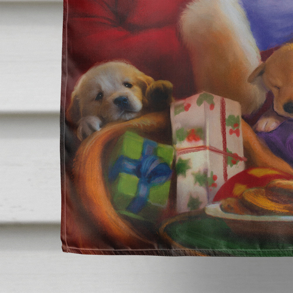 Santa Claus checking his Christmas list House Flag 28x40 Porch Sleeve Pole Decorative Outside Yard Banner Artwork Wall Hanging, Polyester