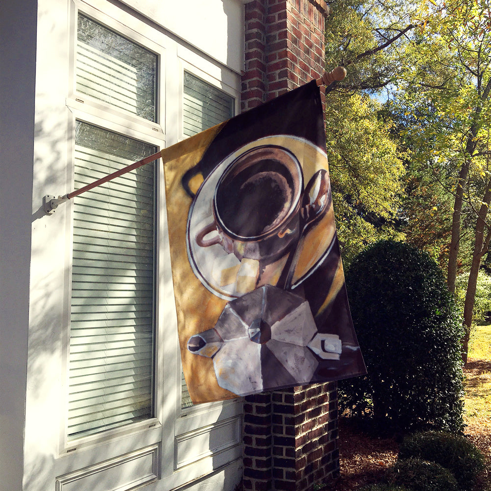 Coffee I by Roy Avis House Flag 28x40 Porch Sleeve Pole Decorative Outside Yard Banner Artwork Wall Hanging, Polyester