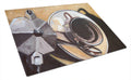 Coffee I by Roy Avis Cutting Board Tempered Glass Kitchen Cutting Surface, Heat Resistant Chopping, Non-Slip Feet, Food Prep & Serving
