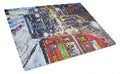 London Snow by Roy Avis Cutting Board Tempered Glass Kitchen Cutting Surface, Heat Resistant Chopping, Non-Slip Feet, Food Prep & Serving