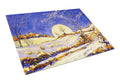 Winter Moonrise by Roy Avis Cutting Board Tempered Glass Kitchen Cutting Surface, Heat Resistant Chopping, Non-Slip Feet, Food Prep & Serving