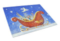 Christmas Santa's Sleigh by Roy Avis Cutting Board Tempered Glass Kitchen Cutting Surface, Heat Resistant Chopping, Non-Slip Feet, Food Prep & Serving