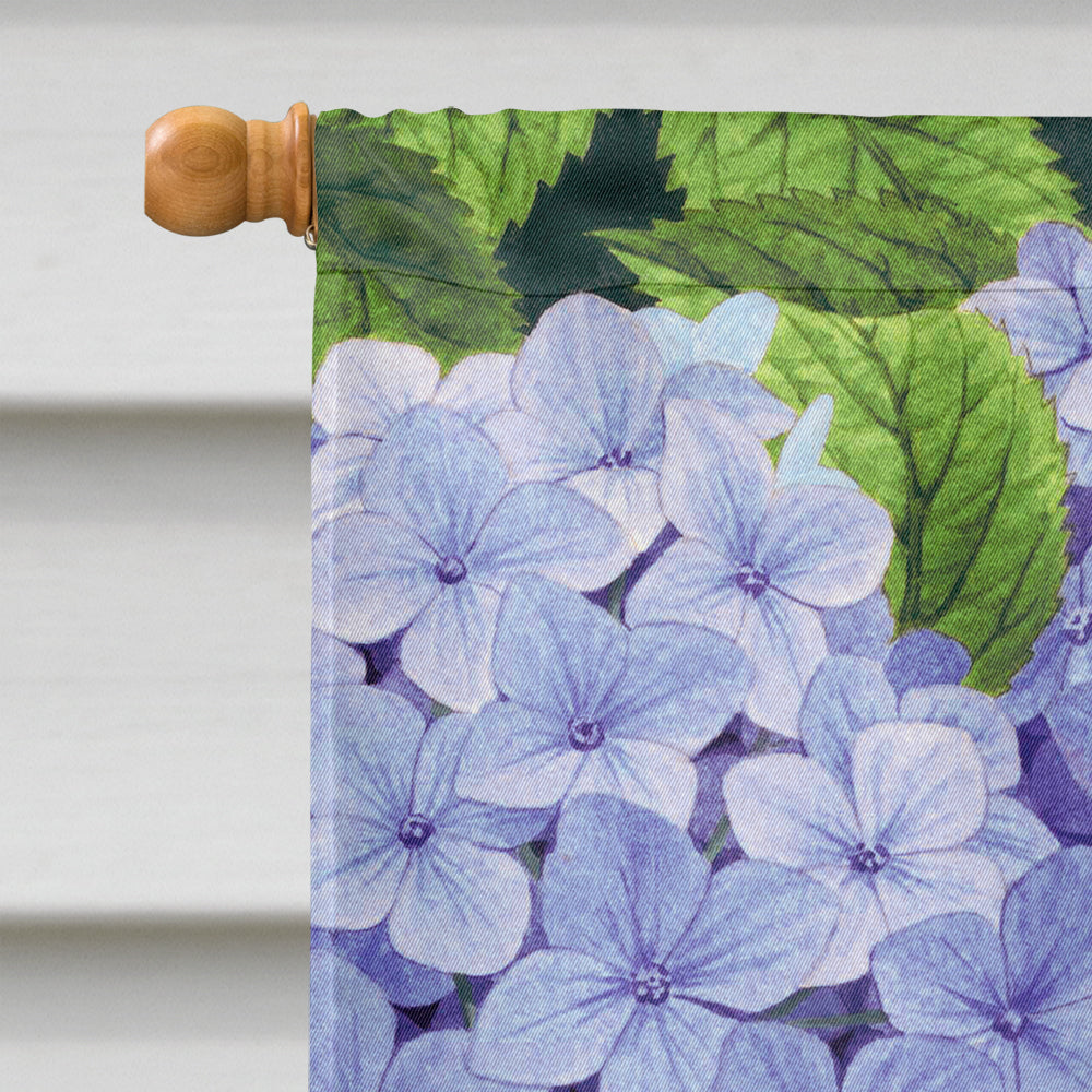 Hedgehog & Hydrangea House Flag 28x40 Porch Sleeve Pole Decorative Outside Yard Banner Artwork Wall Hanging, Polyester