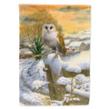 Sunset Barn Owl House Flag 28x40 Porch Sleeve Pole Decorative Outside Yard Banner Artwork Wall Hanging, Polyester